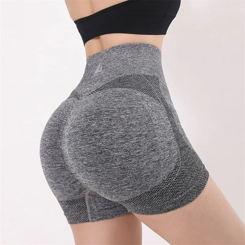 1PC Women High Waisted Yoga Shorts Fashionable and Sexy Running Fitness Pants Solid Color Yoga Leggings