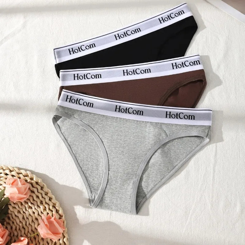 SP&CITY Simple Letter Cotton Sports Underwear for Women Low Waist Breathable Seamless Panties Soft Traceless Comfortable Briefs