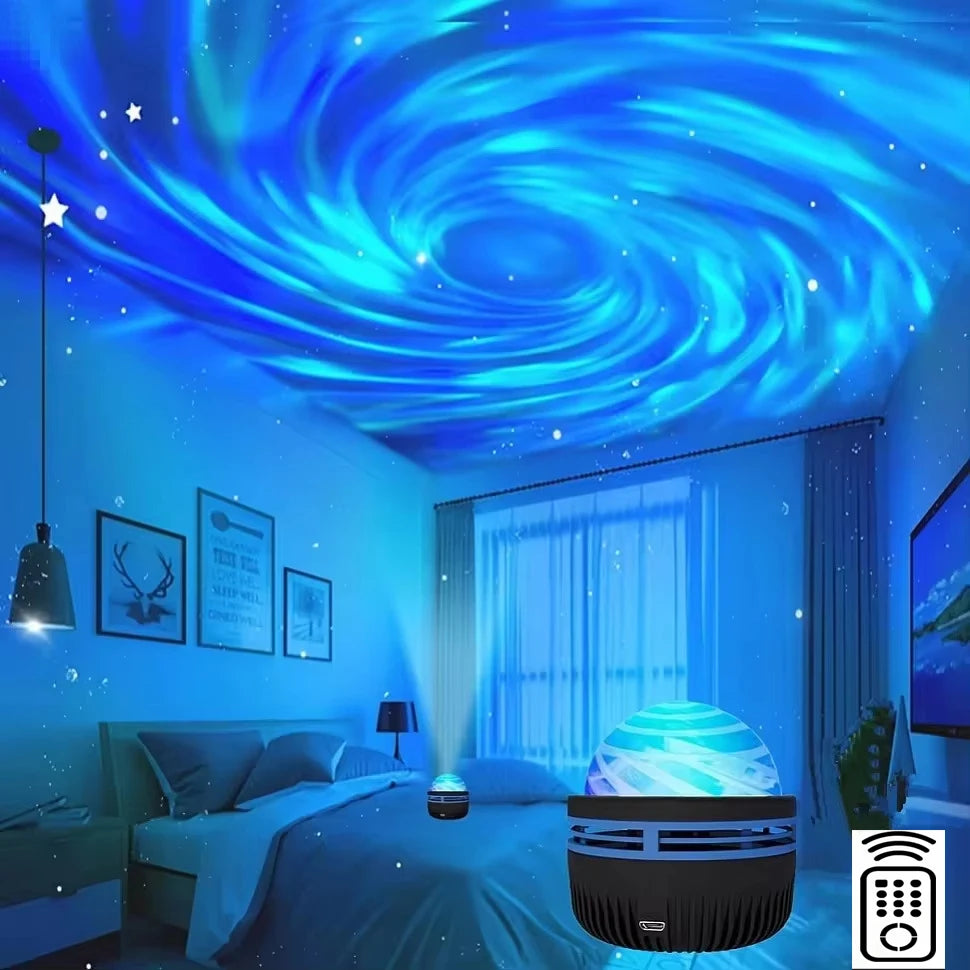 1pc Star Projector, Galaxy Projector, Water Ocean Wave Projector For Bedroom Night Light  Room Decor With 7-Colors Patterns