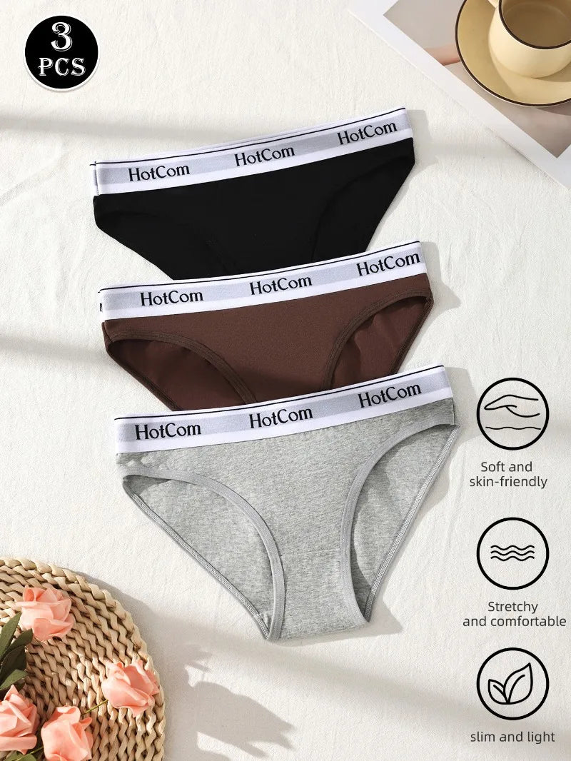 SP&CITY Simple Letter Cotton Sports Underwear for Women Low Waist Breathable Seamless Panties Soft Traceless Comfortable Briefs